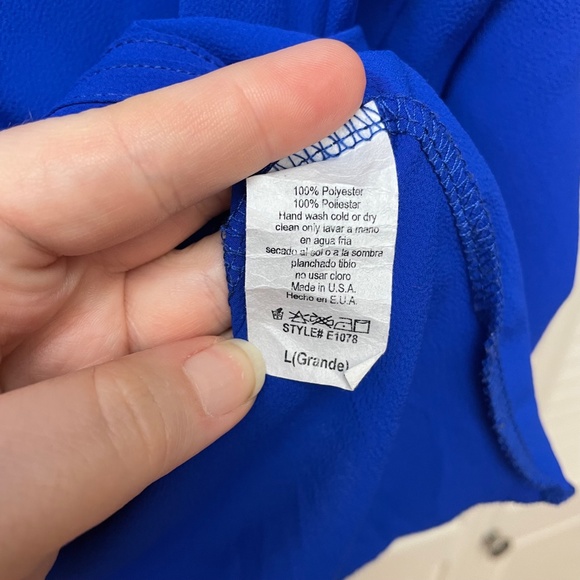 Windsor Royal Blue Button Blouse Size Large - Picture 5 of 6